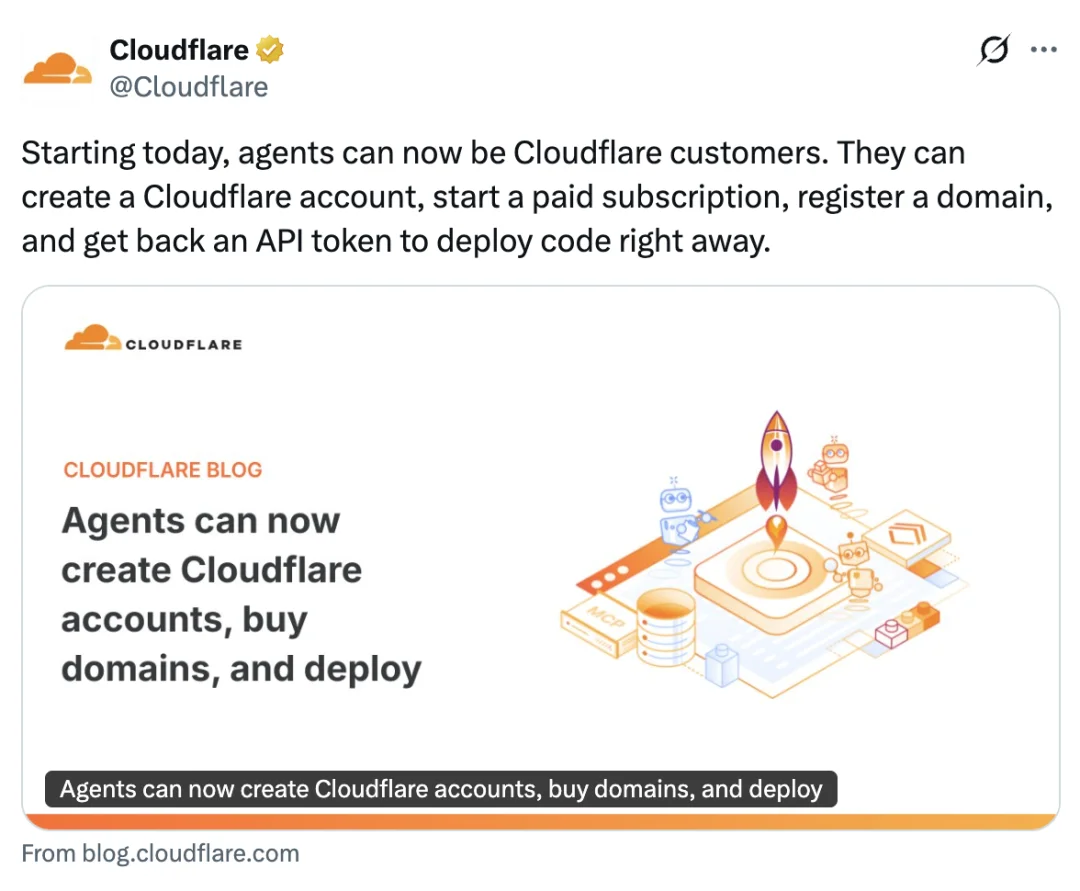 Agent可开Cloudflare账户：自主支付、买域名、部署，全流程自动化