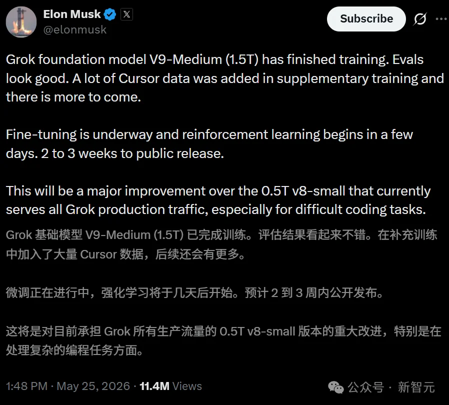 马斯克曝光Grok 5！1.5万亿参数，偷师Cursor狂练编程，AI编程新纪元