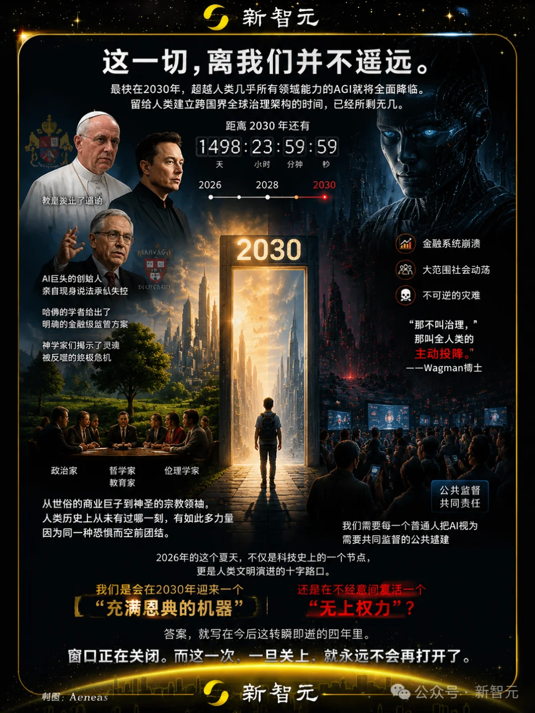 教皇联手Anthropic预警：2030年AGI降临，人类只剩三年窗口期自救！