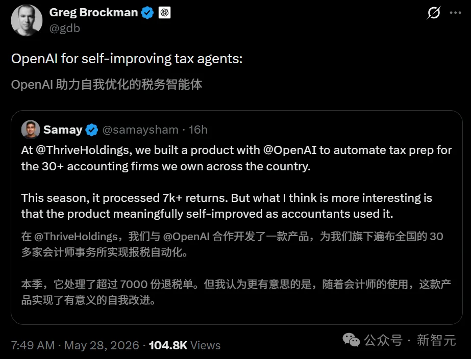 OpenAI联手Thrive Holdings推出AI报税系统Tax AI，六周内准确率从25%飙升至86%
