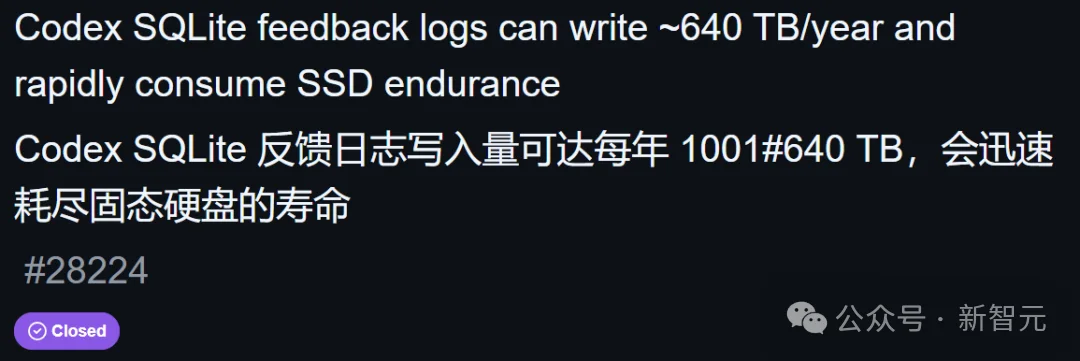 Codex日志Bug一年写穿1TB固态硬盘，被批“劣质软件”