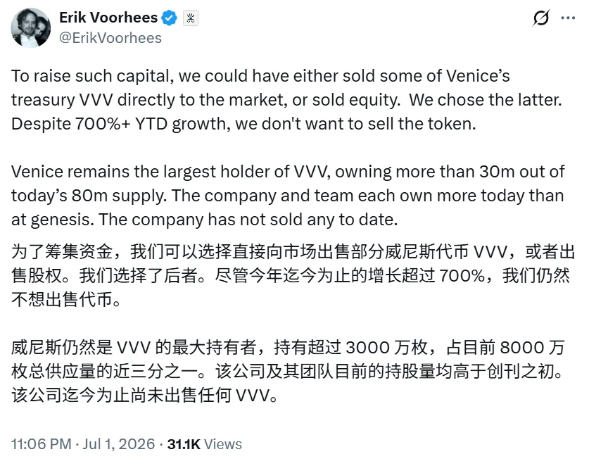 Venice AI完成6500万美元A轮融资，以隐私之名跻身独角兽丨News