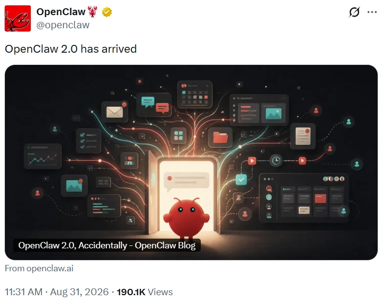 刚刚，OpenClaw 2.0来了，龙虾升级